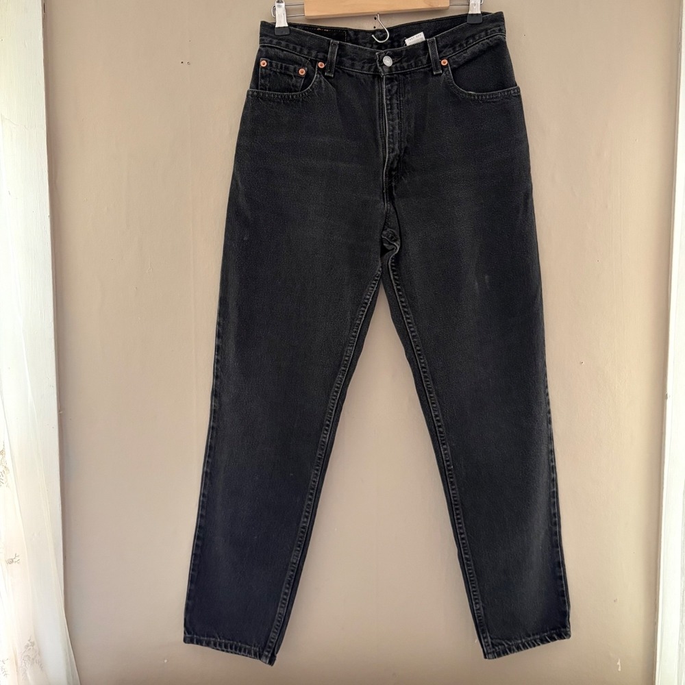 Levis 550 Tapered Leg Relaxed Fit Jeans Size 11 JR M Black Y2K High Rise Casual